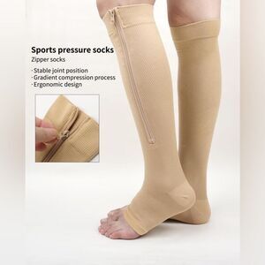 Sports Compression Socks 1 Pair Open Toe Knee High Sport